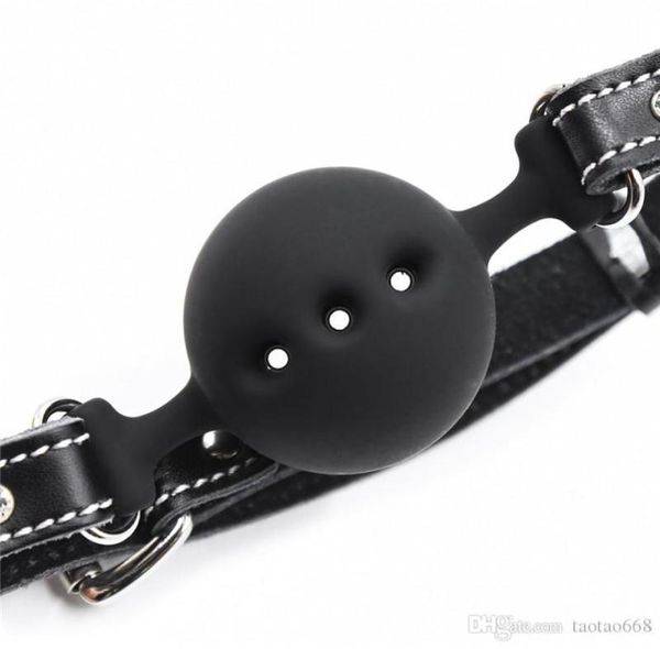 2020 SM Sex Open Mouth Gag Fixation en cuir Silicone Ball Gag Mouth Plug Adulte Retenue Esclave Bondage Sex Toys pour Couples X8893920670