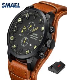 2020 Smael Casual Sport Watches Mens Luxury Military Leather Araproofing Watch Man Clock Sl9076 Fashion Wristwatch Relogio masculi4005369