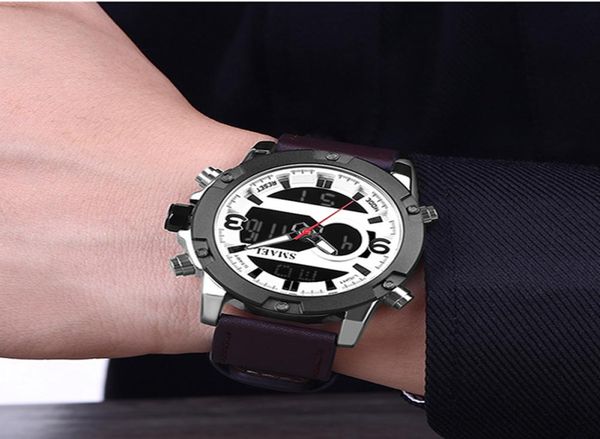 2020 Smael Nouvelles montres sportives imperméables authentiques à double affichage Quartz wrists Big Dial Fashion Cool Man 1320 Digital Watch LED 5056699
