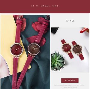 2020 Smael Woman Watches Luxury Brand Smael Quartz Quartz-bracelettes pour femmes rose Gold Ladies Watch imperméable 1907 Clock Women Spor9859383