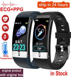 2020 Smart Watch Men E66 Lichaamstemperatuur ECG PPG Waterdichte Sport Bracelet Blood Zuurstof Hartslag Smartwatch voor iOS Android1879097