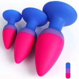 Plug Anal en Silicone souple 2020, gode Strapon, dilatateur de Stimulation du point G, 3 couleurs, jouets sexy pour hommes/femmes.