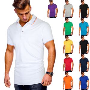 2020 Sport Summer Nieuwe heren multi-colour halslijn manchetstreep splitsen t-shirt heren casual korte mouw polo 198y