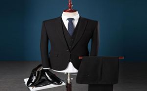 2020 Spring Nieuwe aankomst Men Slim pak Bruidegom Wedding Suits voor mannen Dress Tuxedo One Button Men039S Blazer Purple Black Blue 10063201015