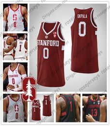2020 Stanford Cardinal 11 Jaiden Delaire 3 Tyrell Terry 4 Isaac White Brook Robin Lopez Noir Gris Rouge Blanc Hommes Jeunesse Jersey1202586