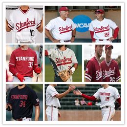 Maillot de baseball personnalisé du Stanford Cardinal College Matt Scott Quinn Mathews Joey Dixon Tommy Troy Braden Montgomery Owen Cobb Alberto Rios Malcolm Moore Eddie Park 4X