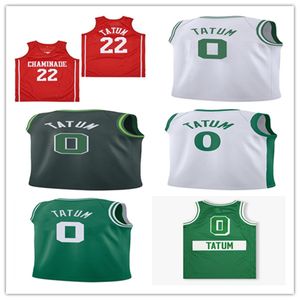 Homme 0 JAYSON TATUM 22 CHAMINADE COLLEGE PREPARATORY High School RED ALTERNATE BASKETBALL JERSEY Cousu Taille S-XXL