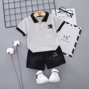 2020 Zomer Kinderkleding Jongens Nieuwe Pakken Jongens Polo T-shirt + Shorts Kids Tweedelige Set Kind Casual Baby Crocodile Print Sets 731 S2