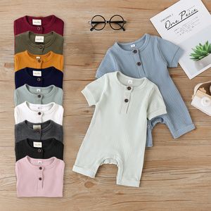 Sexy bodysuit zomer kinderkleding baby peuter babykleding romper jumpsuit outfits solide katoenen pasgeboren baby jongens meisjes kleding 12 kleuren