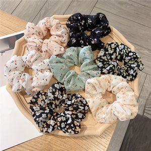 2020 Zomer Mesh Chiffon Bloem Scrunchie Vrouwen Meisjes Elastische Haar Rubber Banden Accessoires Tie Band Haarring Touw Houder Hoofddeksels