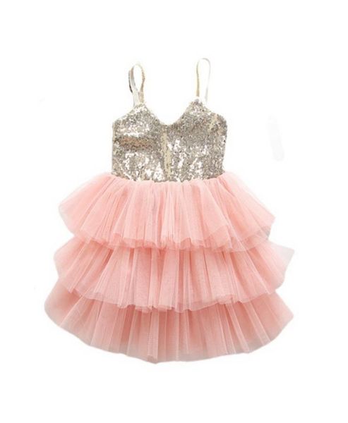 2020 été nouveau bébé fille robe paillettes sans manches gâteau robe enfant princesse robe pour filles enfants vêtements E218729735261