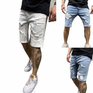 2020 Été Nouveau Fi Casual Slim Fit Men's Stretch Short Jeans Shorts élastiques de haute qualité N1JD #