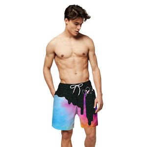 2020 été nouveaux hommes plage short de bain surf couleur impression 3D lait espace impression hommes conseil Shorts Bermuda maillots de bain X0316