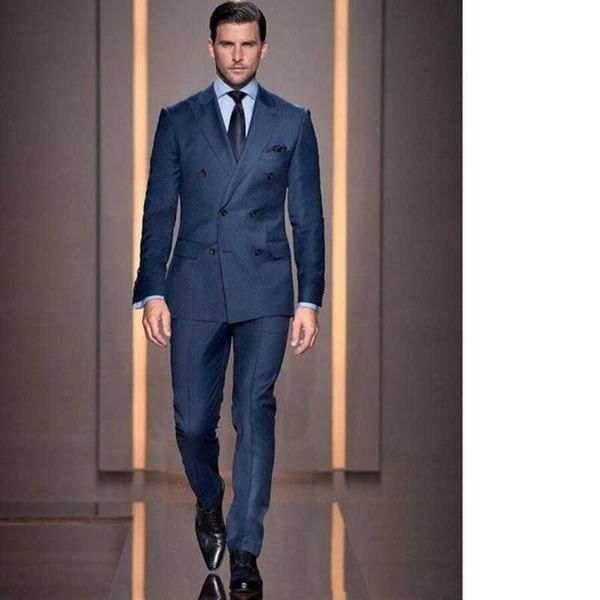 2020 été Style personnalisé Double boutonnage homme costume marié smoking costumes sur mesure (veste + pantalon + cravate) X0909