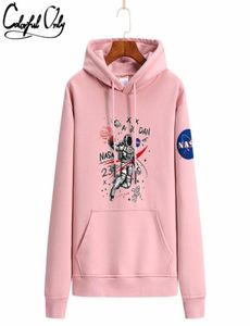 2020 Sudaderas europeas americanas men039s otoño e invierno nuevo algodón más terciopelo estampado nasa women039s suéter con capucha s31927524230645