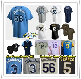 Honkbalshirt Randy Arozarena Wander Franco Yandy Diaz Isaac Paredes Shane McClanahan Zach Eflin Brandon Josh Lowe Harold Ramirez Wade Boggs STRALEN Evan Longoria 4X