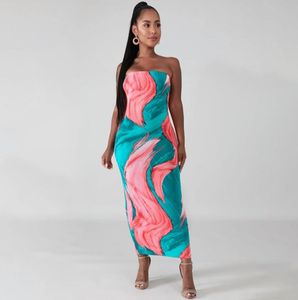2020 tie dye print bodycon split sexy tube dress zomer vrouwen mode streetwear outfits party elegante zonnejurk C03045949268