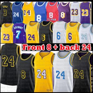 23 6 Carmelo Anthony 24 8 Davis Basketball Jersey Space Jam 2 Tune Squad James Russell Westbrook Mamba Hommes Jeunesse Enfants Maillots Noir 75e anniversaire 7 0