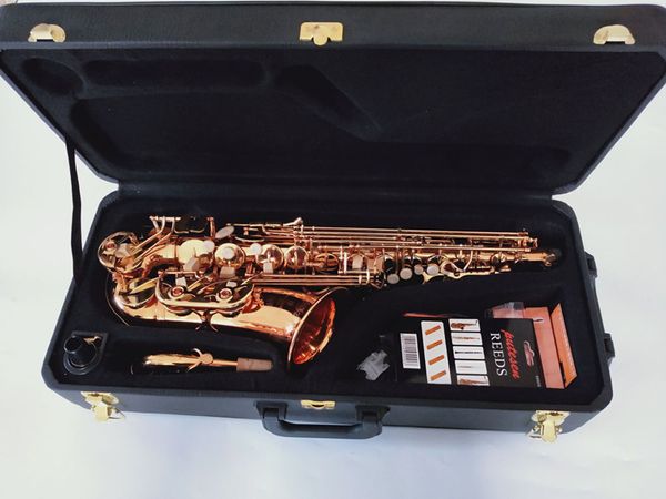 Top tout nouveau Saxophone Alto A-992 WO20 laque or Sax embout professionnel patchs tampons anches plier le cou