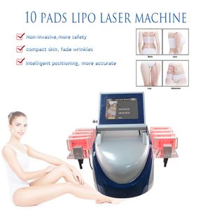 Best verkopende! 650nm 10pads Laser Cellulitis Removal Diode Laser Body Slimming Fat Burning Face Lift Spa Salon Machine DHL Snelle verzending