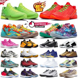 Reverse Grinch Kobes 6 Men Basketball Shoes Mambacita 8 What The Triple White 5 Protro Bruce Lee Del Sol Mens Sports Trainers Outdoor Sneakers Size 36-46