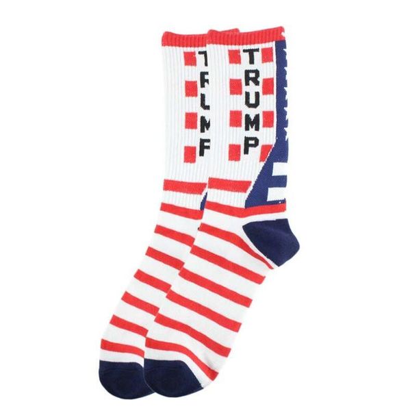 2020 Trump chaussettes président MAGA Trump lettre bas rayé étoiles drapeau américain chaussettes de sport MAGA chaussette faveur de fête