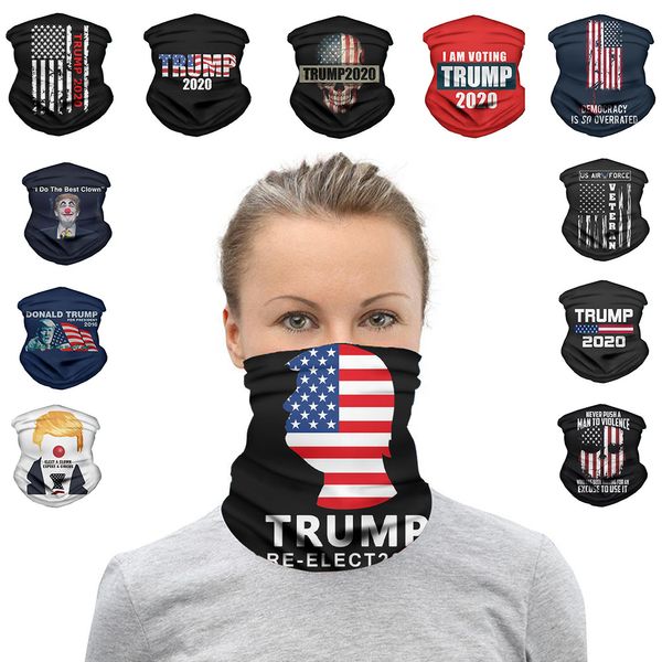 2020 Trump Triangle Écharpe Magique Président américain Trump Élection Bandana Multifonctionnel Sport Vélo Tubulaire Chapeaux Masques Visage w-00231