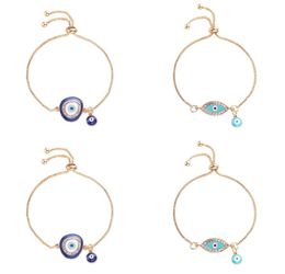 2020 Bracelets turcs Lucky Blue Crystal Evil Eye pour femmes Chains d'or faites à la main