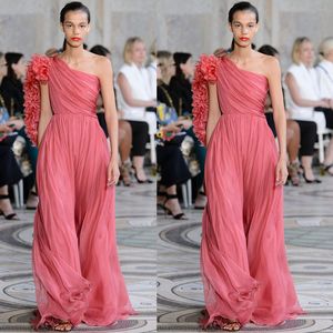 2020 conception unique robes de bal une épaule volants robes de soirée tenues de soirée tapis rouge piste robes de mode