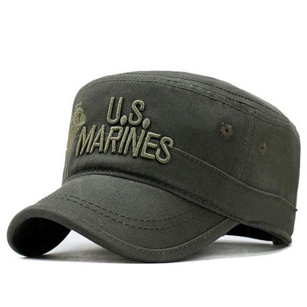 2020 United States Us Marines Corps Cap Chapeau Chapeaux Camouflage Flat Top Hat Hommes Coton Hhat Usa Nav sqchXO homes20072270