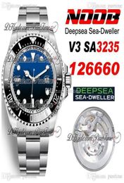 2020 V3 Deep Seadweller SA3235 Automatic Mens Watch Black Ceramic Bezel DBlue Dial 904L Steet Edition Nouveau 126660 PTRX Puret5244850