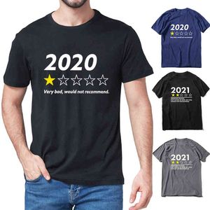 2020 zeer slecht zou niet aanbevelen grappig zeggen nek zomer mannen 100% katoen korte mouwen t-shirt humor cadeau vrouwen tee zwarte G1222