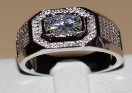 2020 Victoria Wieck Vintage Bijoux en or blanc 10 carats rempli de topaze simulée diamant pavé de mariage anneaux pour hommes taille 8911127533358
