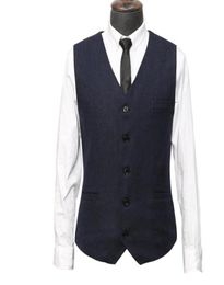 2020 Chalecos de novio marrón vintage de lana estilo británico traje hecho a medida traje de padrino de boda entallado trajes de boda para hombres talla grande 3949305