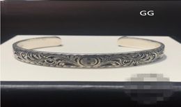 2020 Vintage sculpture fleur 925 Sterling Silver G Bracelets Luxury Round Cuff Designer Wolf bracelet Hommes Femmes Bijoux Lover Gift1758424