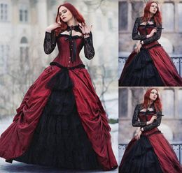 2020 Vintage Gothic Victoriaanse Quinceanera Jurk Kerst Halloween Baljurk Bruidsjurk Plus Size Avondjurk5625973