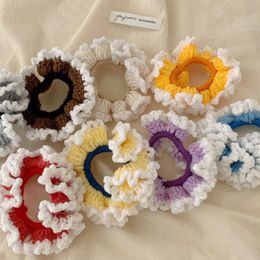 2020 vintage handwerk breien vrouwen scrunchies breien wol meisjes haar scrunchies mode vrouwen haarbands haaraccessoires voor vrouwen