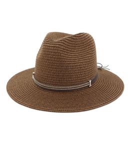 2020 Vintage Panama Hat Dames Straw Fedora Male zon Hoed Wijd rand Zomerstrand Zon Visor Capeau Cool Jazz Trilby Cap9810094