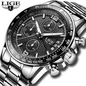 2020 Horloge Mannen Lige Mens Horloges Topmerk Luxe Volledige Steel Business Quartz Casual Waterdicht Sport Horloge Relogio Masculino + Box Q0524