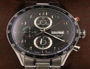 2020 horloges verkopen automatisch Cal1bre 16 44 mm maat zwarte gezicht roestvrijstalen riem horloge geen batterij5149350