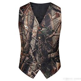 2020 Witte Camo Bruidegom Vesten Bruidegom Bruiloft Vest Formele Prom Party Vesten Voor Mannen Bruidsjonkers Kledij Vader Van Bruidegom Pak Vesten Plus Size 250J