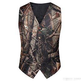 2020 Witte Camo Bruidegom Vesten Bruidegom Bruiloft Vest Formele Prom Party Vesten Voor Mannen Bruidsjonkers Kledij Vader Van Bruidegom Pak Vesten Plus Size 288C