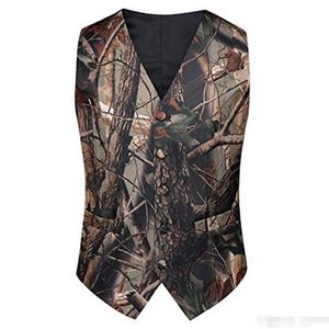 2020 Witte Camo Bruidegom Vesten Bruidegom Bruiloft Vest Formele Prom Party Vesten Voor Mannen Bruidsjonkers Kledij Vader Van Bruidegom Pak Vesten Plus Size 246r