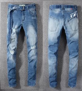 2020 Destruction entière Men039S Jeans minces de moto droite jeans skinny pantalons décontractés Men039 jeans déchirés Taille 2840 1112497