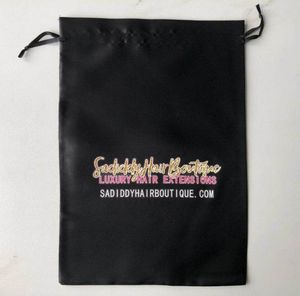 2020 geheel MS Glam Silk Satin tassen op maat haarpakket met uw eigen logo erop6310284