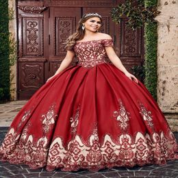 2020 Vin Robes de bal nue rouge Vestidos de Quinceanera Robes en dentelle Crystal perlé de lace