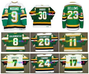 MIKE MODANO DINO CICCARELLI Custom CCM Throwback North Stars Hockey Jersey NEAL BROTEN J.P. PARISE BILL GOLDSWORTHY CESARE MANIAGO BASIL McRAE HARTSBURG Tamaño S-4XL