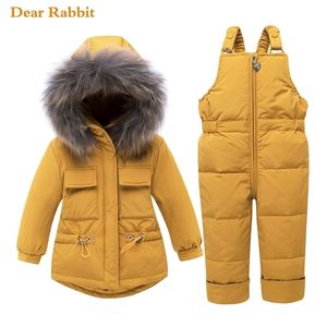 2020 Chaqueta de invierno para niños Monos para niñas Ropa para niños Traje de nieve Baby Boy Parka Abrigo Ropa para niños pequeños Conjunto -30 grados LJ201017