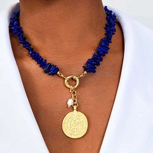 2020 hiver gravier collier encre bleu naturel baroque perle indien pendentif noël cadeau Boutique bijoux