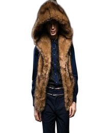 2020 Invierno con capucha con capucha chaleco de piel de piel sin mangas sin mangas espesas espesas espesas de la ropa de abrigo